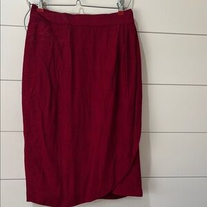 Classic Wrap-Front Pencil Skirt in Deep Wine